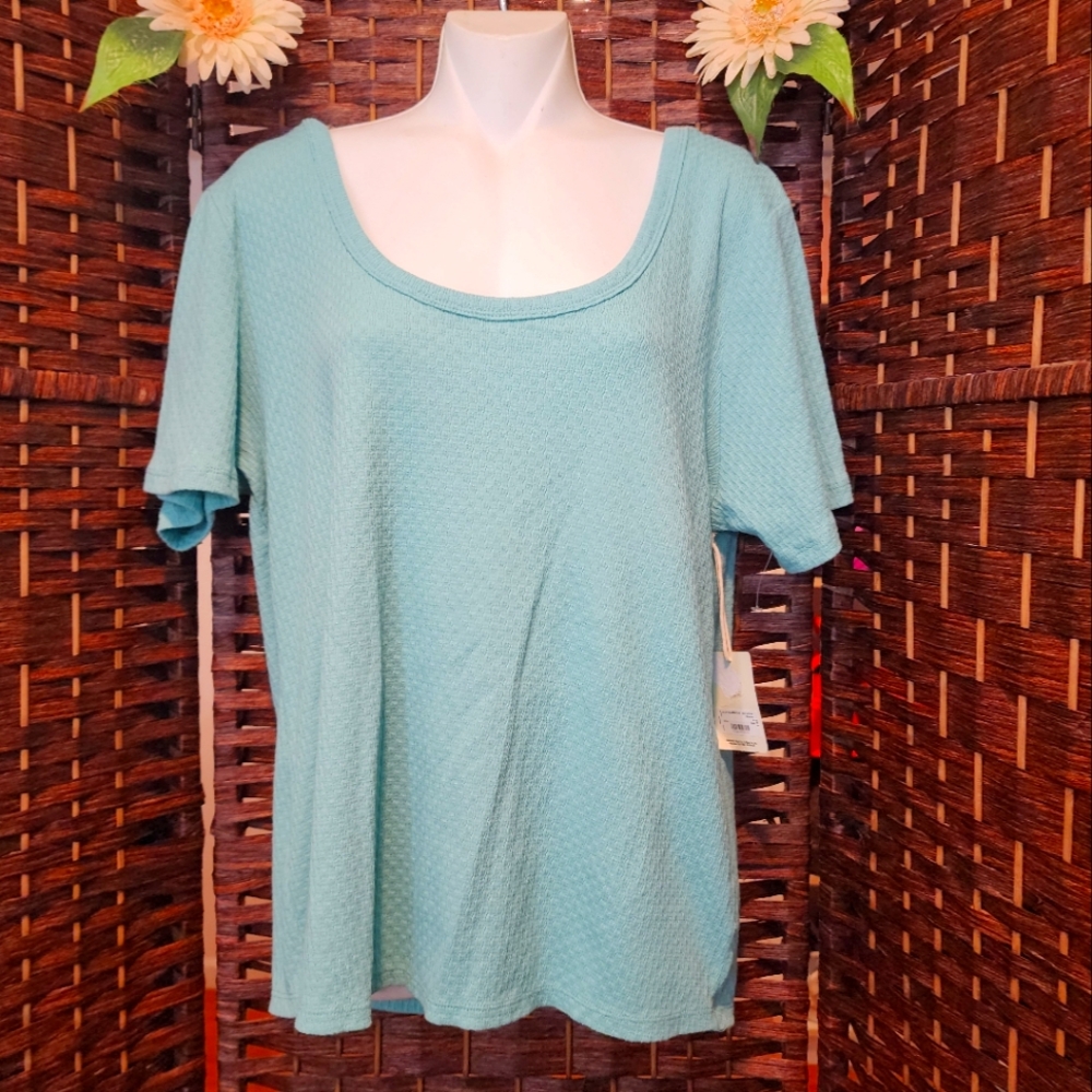 New A.N.A A new Approach Women  color green Aqua  short sleeve
